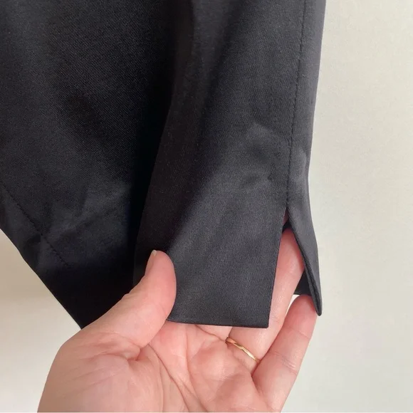 90s Y2K black satin straight leg pants S - Picture 3 of 11